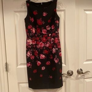 2 petite  Talbots black dress with flowers - NWT